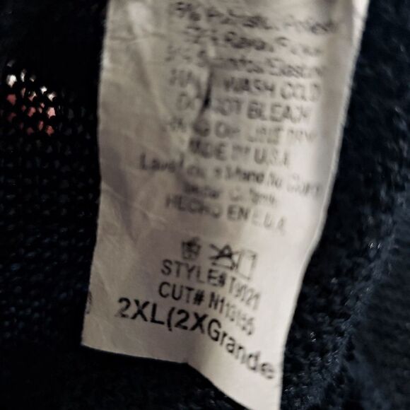 Now & Forever Black knit 3/4 Sleeve Cream Lace Hem Sweater Tunic Top Size 2XL - Picture 5 of 7